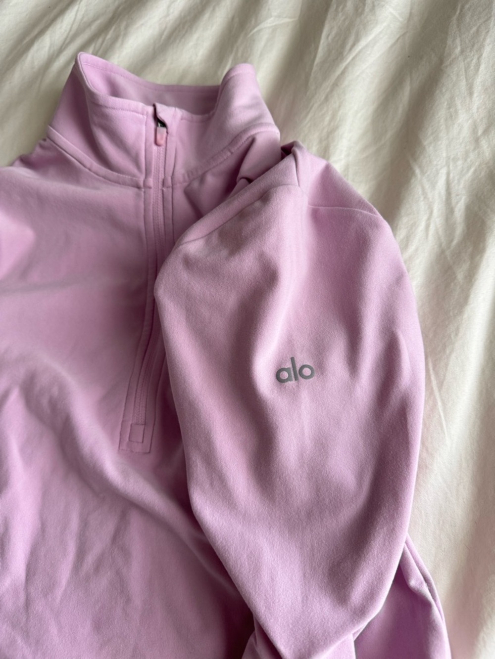 ALO Yoga Lavender Half-Zip Long Sleeve top